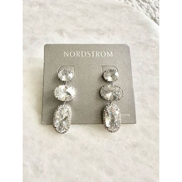 Nordstrom Jewelry - Nordstrom’s cubic zirconia chandelier super sparkly earrings ￼